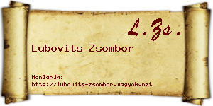 Lubovits Zsombor névjegykártya